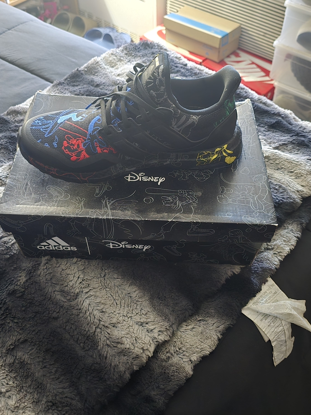 Adidas Disney Kids' Black Multi-Color Athletic Shoes